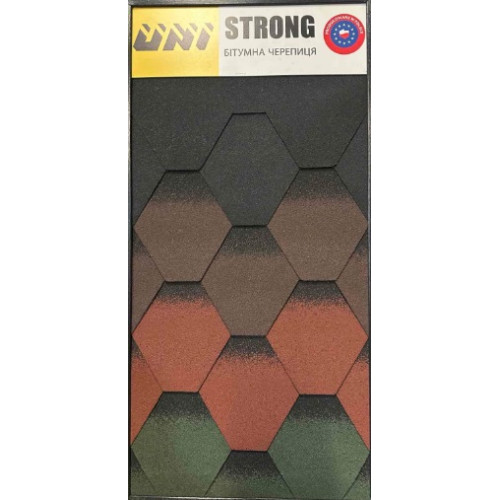 Битумная черепица Matizol Uni Strong (сота) Графит